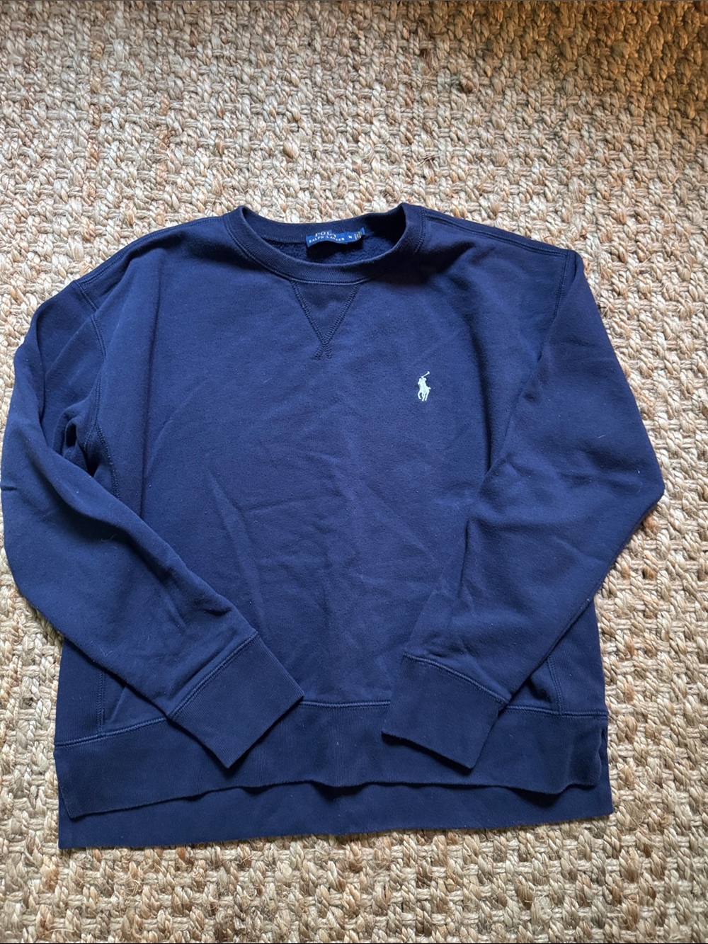 Polo by Ralph Lauren Navy Crewneck Sweatshirt with Embroidered Pony
